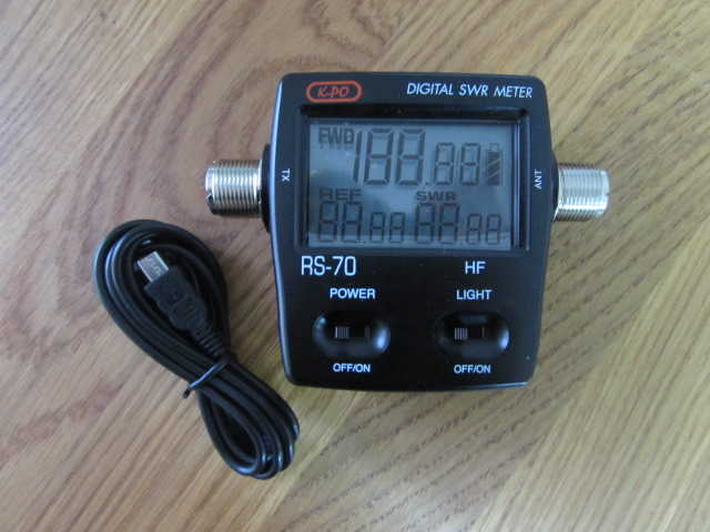K-PO RS70 Kompaktes digitales SWR- und Wattmeter für HF, 1,6-60 MHz