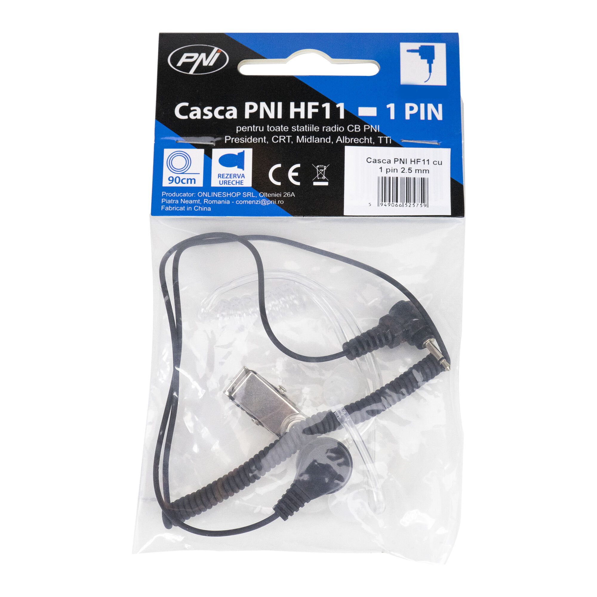 PNI HF11 Kopfhörer mit 1 Pin 2,5 mm, Akustikrohr, für fast alle Funkgeräte  - Bild 3